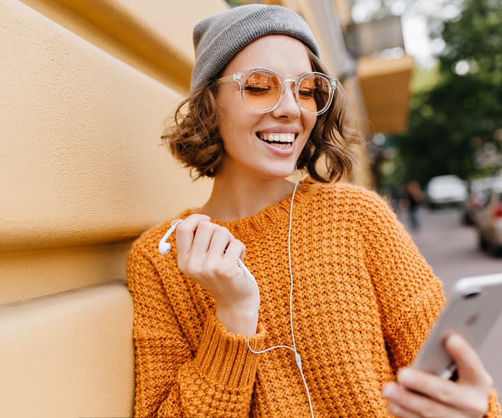 Girl with headphones